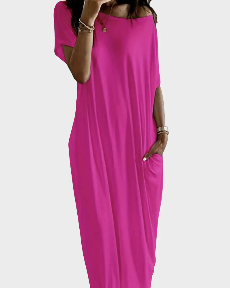 Off-Shoulder Batwing Maxi Lounge Dress