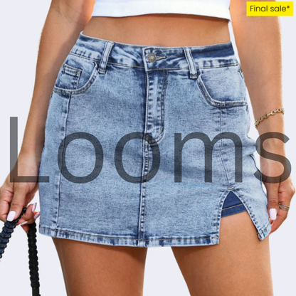 Looms - Denim Stretchy Skirts (Built In Short)