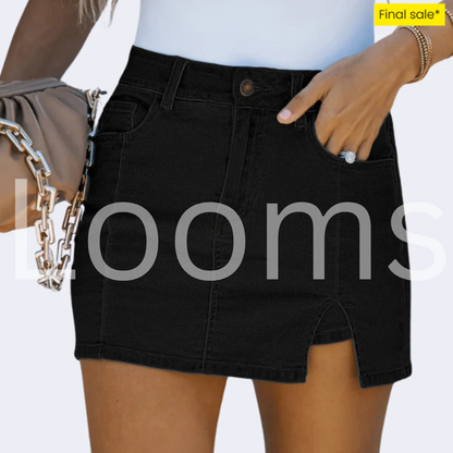 Looms - Denim Stretchy Skirts (Built In Short)