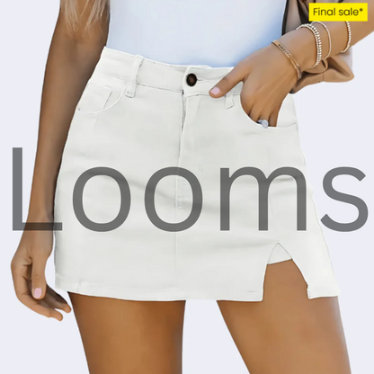 Looms - Denim Stretchy Skirts (Built In Short)