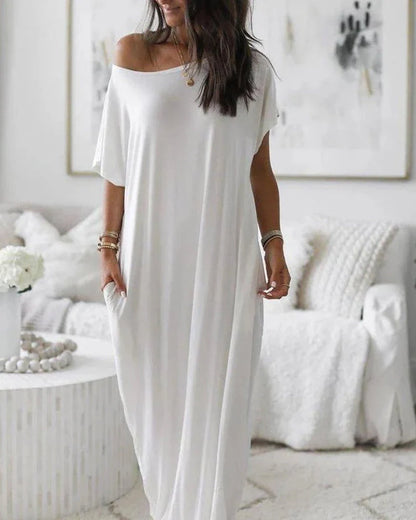 Off-Shoulder Batwing Maxi Lounge Dress