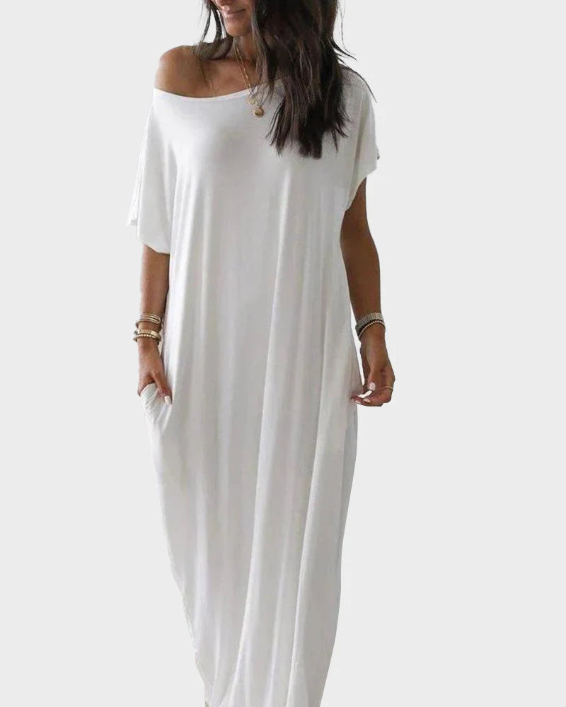 Off-Shoulder Batwing Maxi Lounge Dress
