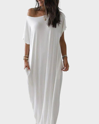 Off-Shoulder Batwing Maxi Lounge Dress
