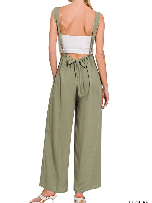 HerComfrt - Drawstring Dungarees Jumpsuit