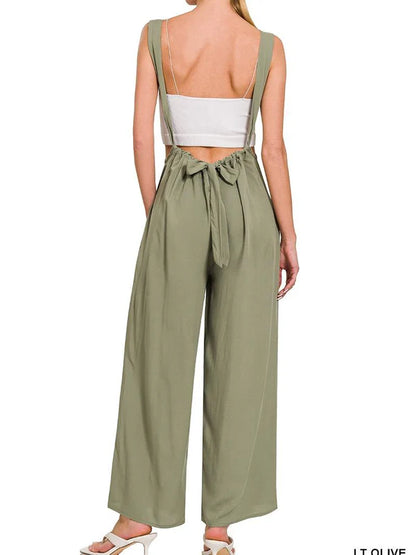 HerComfrt - Drawstring Dungarees Jumpsuit